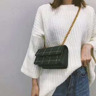 Vintage Chic Checkered Crossbody
