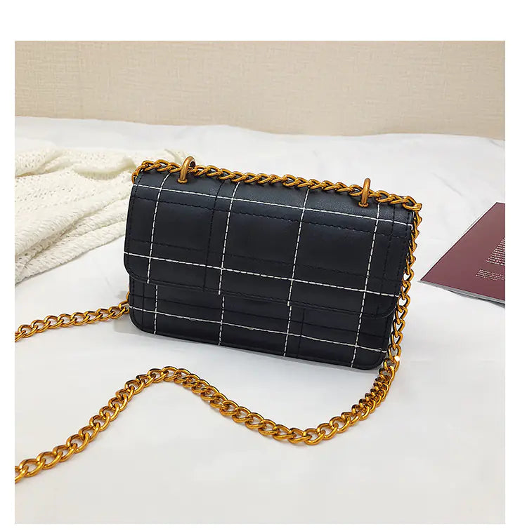 Vintage Chic Checkered Crossbody