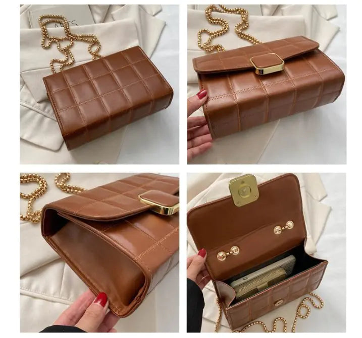 Vintage Chic Checkered Crossbody