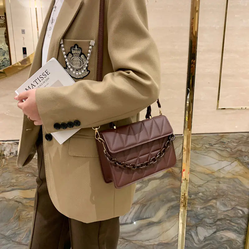 Trendy Plaid Fashion Shoulder Bag